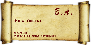 Buro Amina névjegykártya